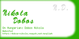 nikola dobos business card